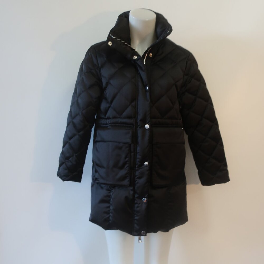 Womens Adroit Atelier Black Quilted Down Coat S/P